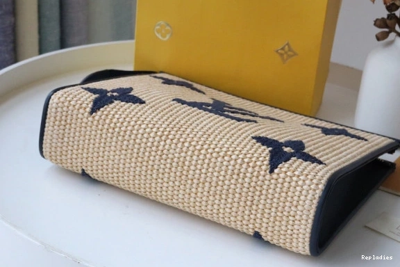 Repladies LOUIS Raffia Toiletry VUITTON Pouch Monogram 0812